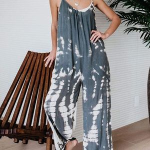 Navy blue tie dye romper